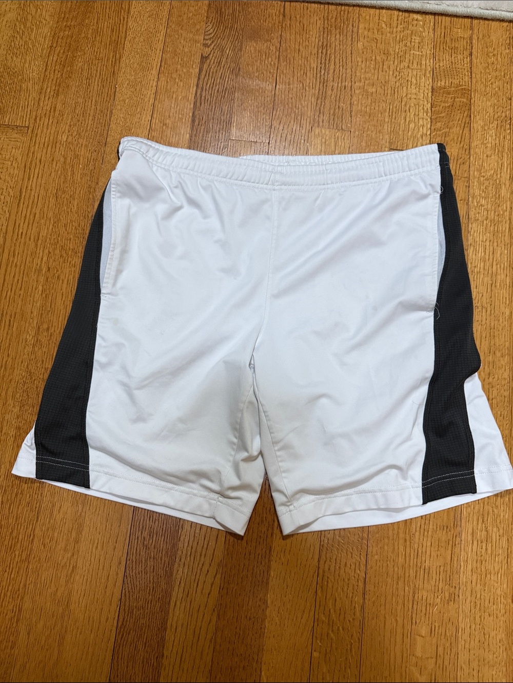 tek gear White Athletic Shorts with Black Side Panels